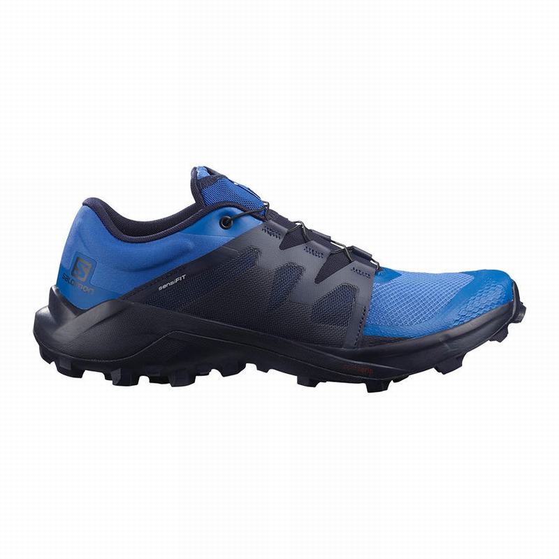 Salomon Singapore Mens Trail Running Shoes - WILDCROSS Blue | 94072-VLKP